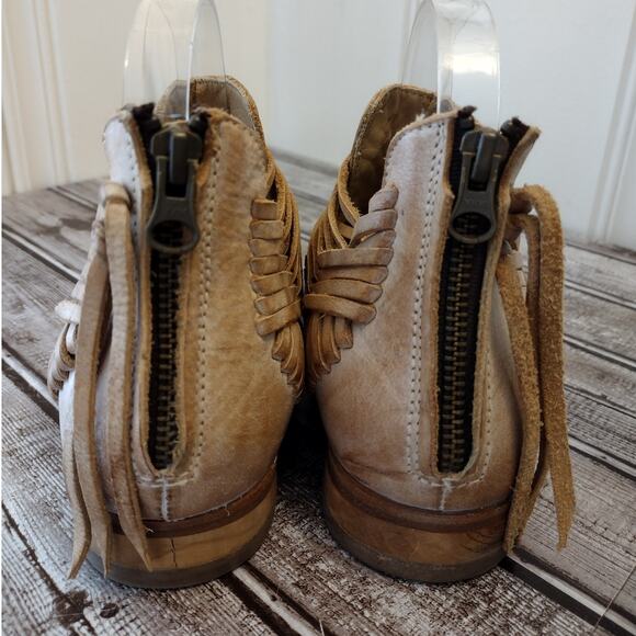 Baske California Boho Western "Lexi" Leather Fringe Low-Cut Ankle Boots Booties - Picture 10 of 16